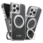 Custodia magnetica per telefono Suteni G6 con motivo denim galvanizzato e supporto girevole a 360°., For iPhone 15, For iPhone 14, For iPhone 14 Pro, For iPhone 14 Pro Max, For iPhone 13 Pro Max, For iPhone 13 Pro, For iPhone 13