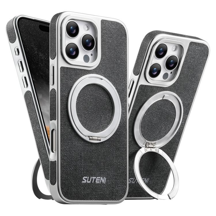 Custodia magnetica per telefono Suteni G6 con motivo denim galvanizzato e supporto girevole a 360°., For iPhone 15, For iPhone 14, For iPhone 14 Pro, For iPhone 14 Pro Max, For iPhone 13 Pro Max, For iPhone 13 Pro, For iPhone 13