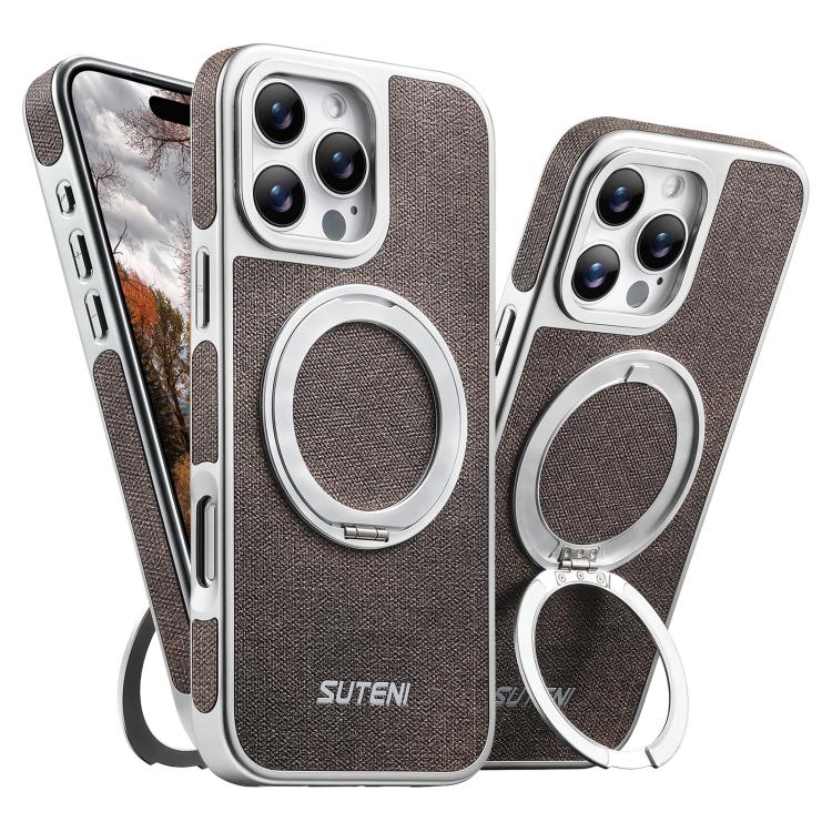 Custodia magnetica per telefono Suteni G6 con motivo denim galvanizzato e supporto girevole a 360°., For iPhone 15, For iPhone 14, For iPhone 14 Pro, For iPhone 14 Pro Max, For iPhone 13 Pro Max, For iPhone 13 Pro, For iPhone 13