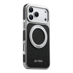 Custodia magnetica per telefono Suteni G6 con texture Litchi, galvanizzata, con supporto girevole a 360°., For iPhone 17 Pro Max, For iPhone 17 Pro, For iPhone 17, For iPhone 16 Pro Max, For iPhone 16 Pro, For iPhone 16, For iPhone 15 Pro Max          ...