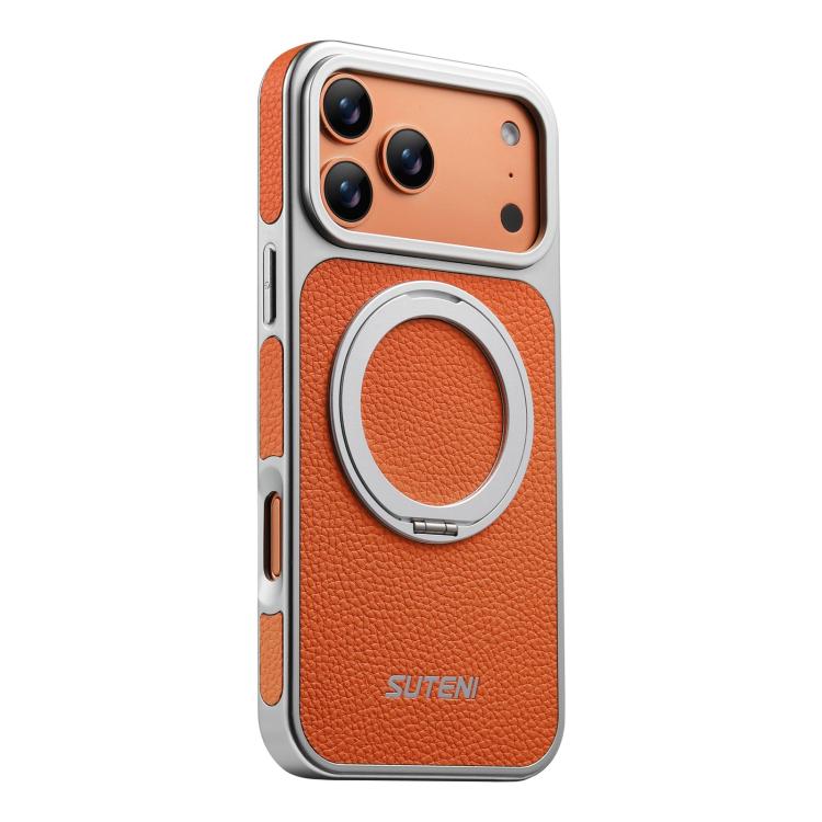 Custodia magnetica per telefono Suteni G6 con texture Litchi, galvanizzata, con supporto girevole a 360°., For iPhone 17 Pro Max, For iPhone 17 Pro, For iPhone 17, For iPhone 16 Pro Max, For iPhone 16 Pro, For iPhone 16, For iPhone 15 Pro Max          ...