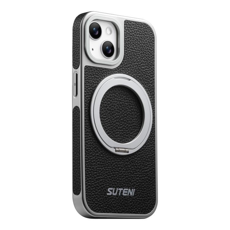 Custodia magnetica per telefono Suteni G6 con texture Litchi, galvanizzata, con supporto girevole a 360°., For iPhone 15, For iPhone 14, For iPhone 14 Pro, For iPhone 14 Pro Max, For iPhone 13 Pro Max, For iPhone 13 Pro, For iPhone 13