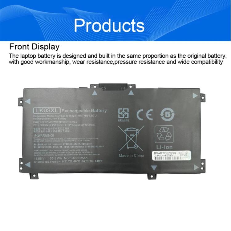 Batterie per laptop da 4300 mAh per HP Envy TPN-W127 TPN-W134, LK03XL