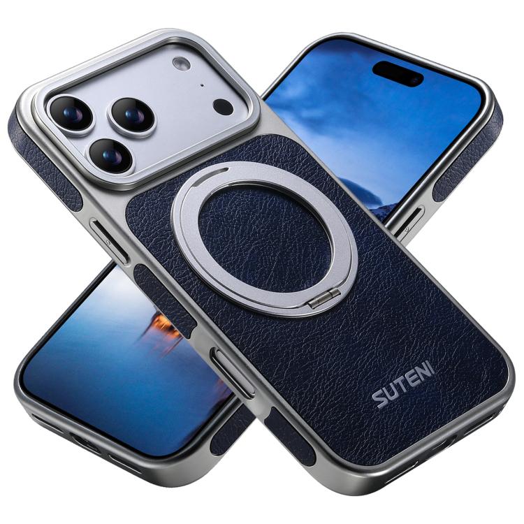 Custodia magnetica per telefono Suteni G6 con texture Crazy Horse galvanizzata e supporto girevole a 360°., For iPhone 17 Pro Max, For iPhone 17 Pro, For iPhone 17, For iPhone 16 Pro Max, For iPhone 16 Pro, For iPhone 16