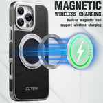 Custodia magnetica per telefono Suteni G6 con texture Crazy Horse galvanizzata e supporto girevole a 360°., For iPhone 15 Pro Max, For iPhone 15 Pro, For iPhone 15, For iPhone 14, For iPhone 14 Pro, For iPhone 14 Pro Max