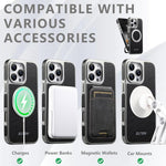 Custodia magnetica per telefono Suteni G6 con texture Crazy Horse galvanizzata e supporto girevole a 360°., For iPhone 13 Pro Max, For iPhone 13 Pro