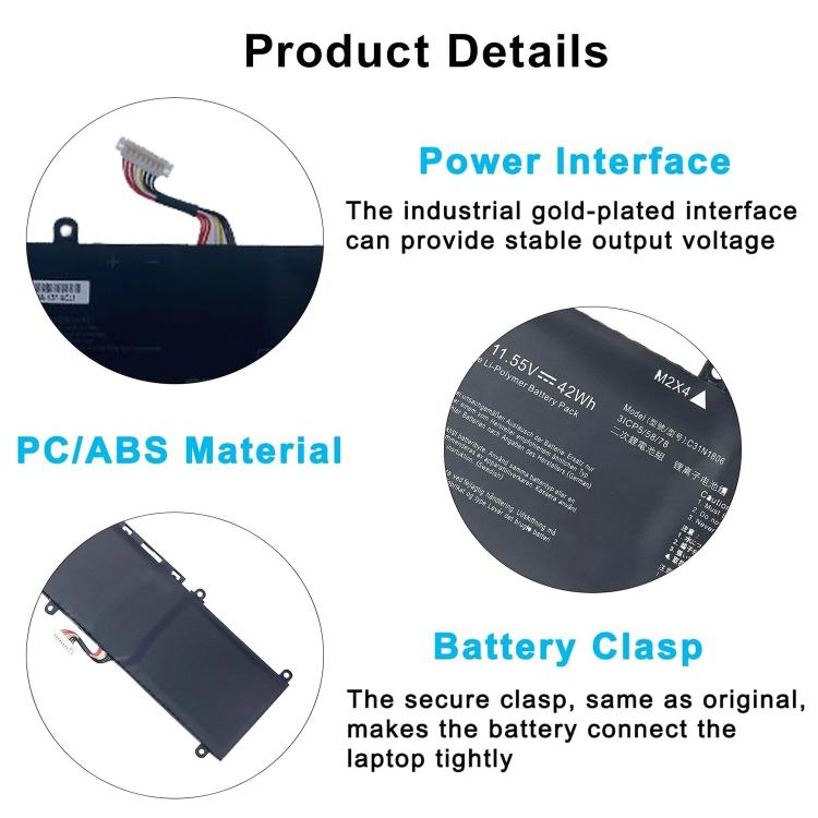 Batteria di ricambio da 3500 mAh per laptop ASUS Idol 13ADOL13U/F S330FA/UA X330FA, C31N1806