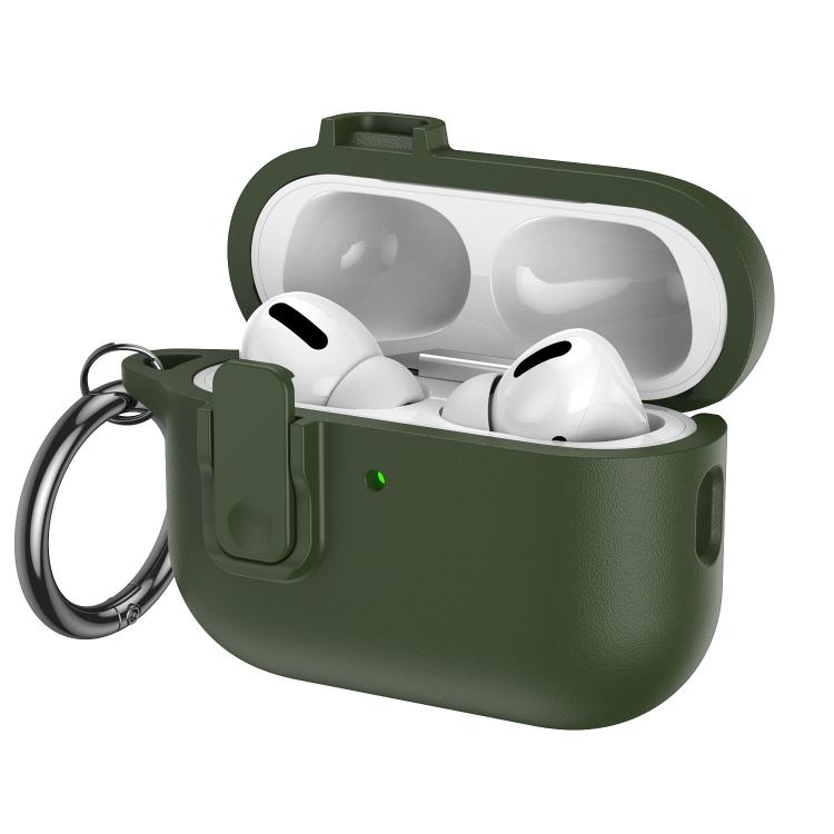 Copriauricolari in TPU effetto pelle granulata con gancio ad anello, For AirPods Pro 3, For AirPods 4, For AirPods Pro 2