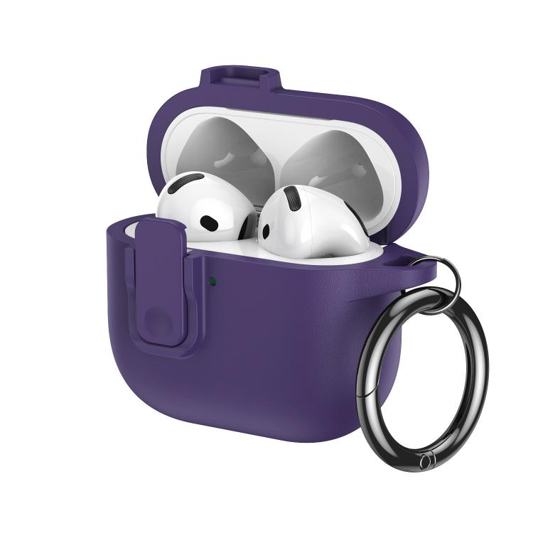 Copriauricolari in TPU effetto pelle granulata con gancio ad anello, For AirPods 3