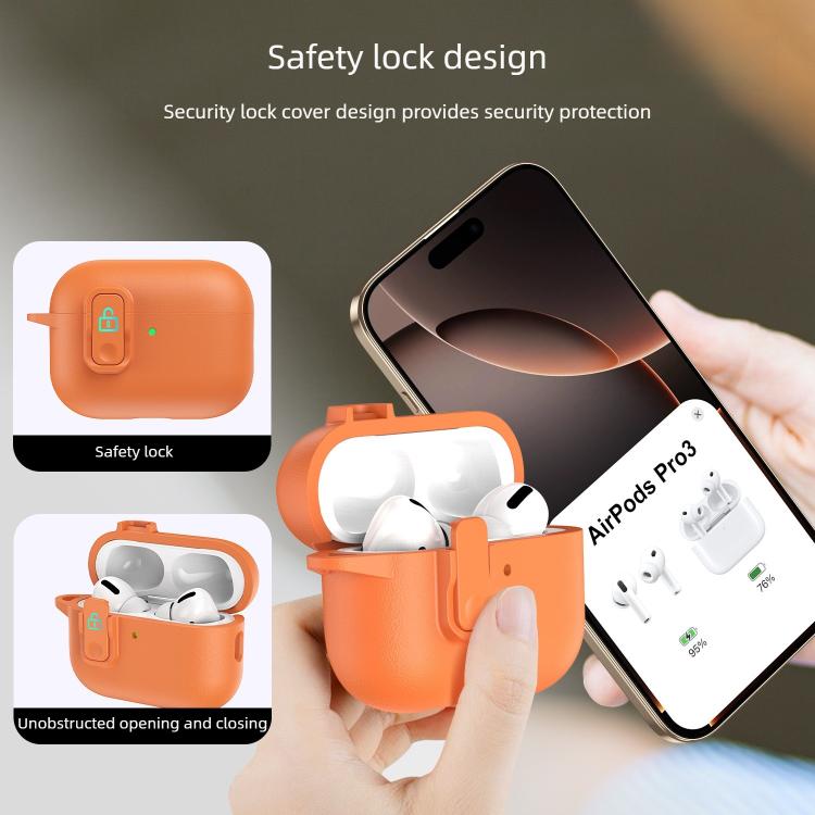 Copriauricolari in TPU effetto pelle granulata con gancio ad anello, For AirPods Pro 3, For AirPods 4, For AirPods Pro 2