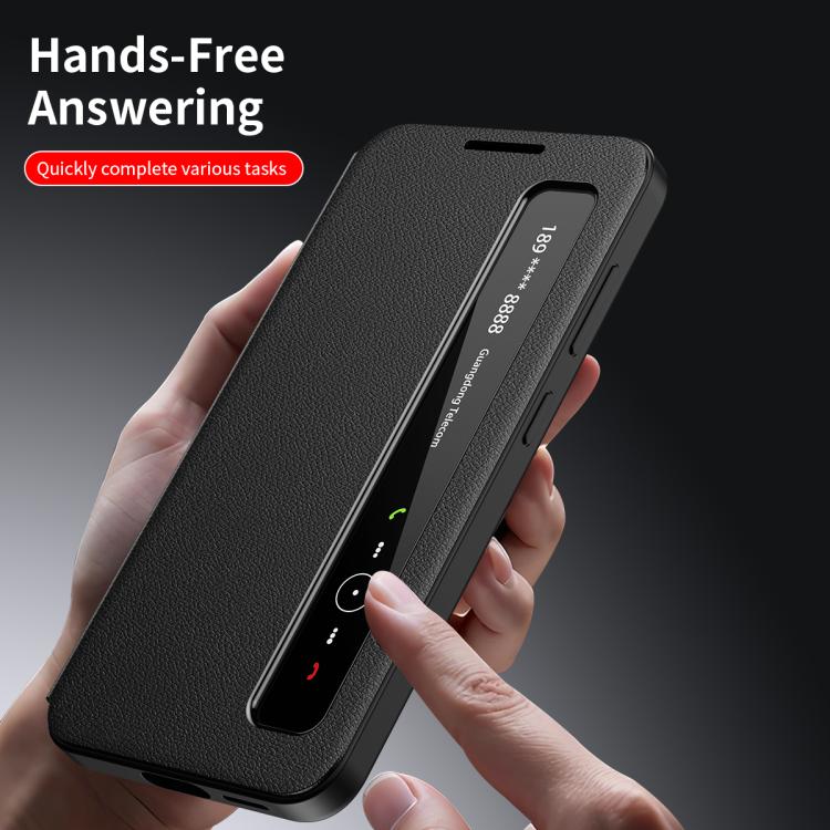 Custodia per telefono in pelle con finestra Smart View, For Galaxy S25 5G, For Galaxy S25 Ultra 5G, For Galaxy A16, For Galaxy Z Fold6 5G, For Galaxy A55, For Galaxy S24 5G