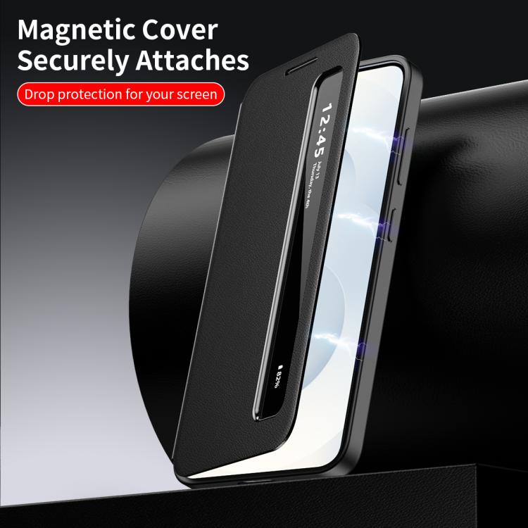 Custodia per telefono in pelle con finestra Smart View, For Galaxy S25 5G, For Galaxy S25 Ultra 5G, For Galaxy A16, For Galaxy Z Fold6 5G, For Galaxy A55, For Galaxy S24 5G