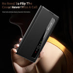 Custodia per telefono in pelle con finestra Smart View, For Galaxy Z Fold3