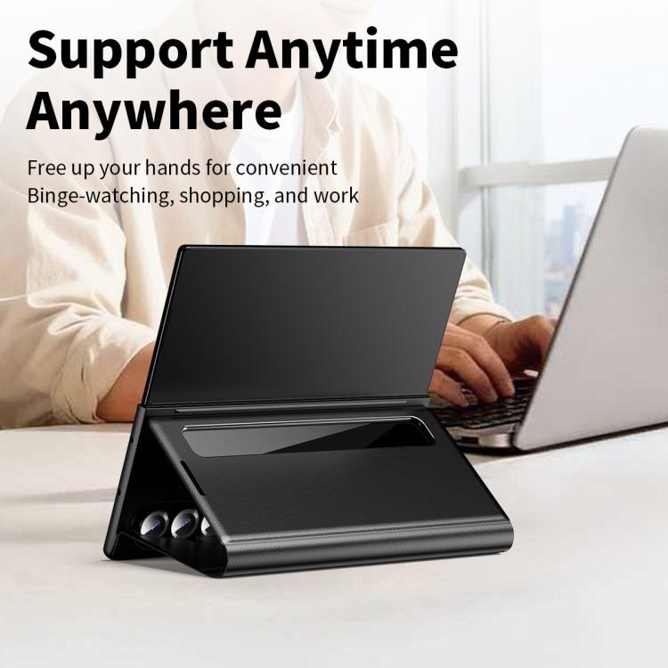 Custodia per telefono in pelle con finestra Smart View, For Galaxy Z Fold3