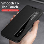 Custodia per telefono in pelle con finestra Smart View, For Galaxy A57 5G, For Galaxy A27 5G, For Galaxy A17 5G, For Galaxy Z Fold7 5G, For Galaxy S25 Edge 5G, For Galaxy A56 5G