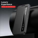 Custodia per telefono in pelle con finestra Smart View, For Galaxy A57 5G, For Galaxy A27 5G, For Galaxy A17 5G, For Galaxy Z Fold7 5G, For Galaxy S25 Edge 5G, For Galaxy A56 5G
