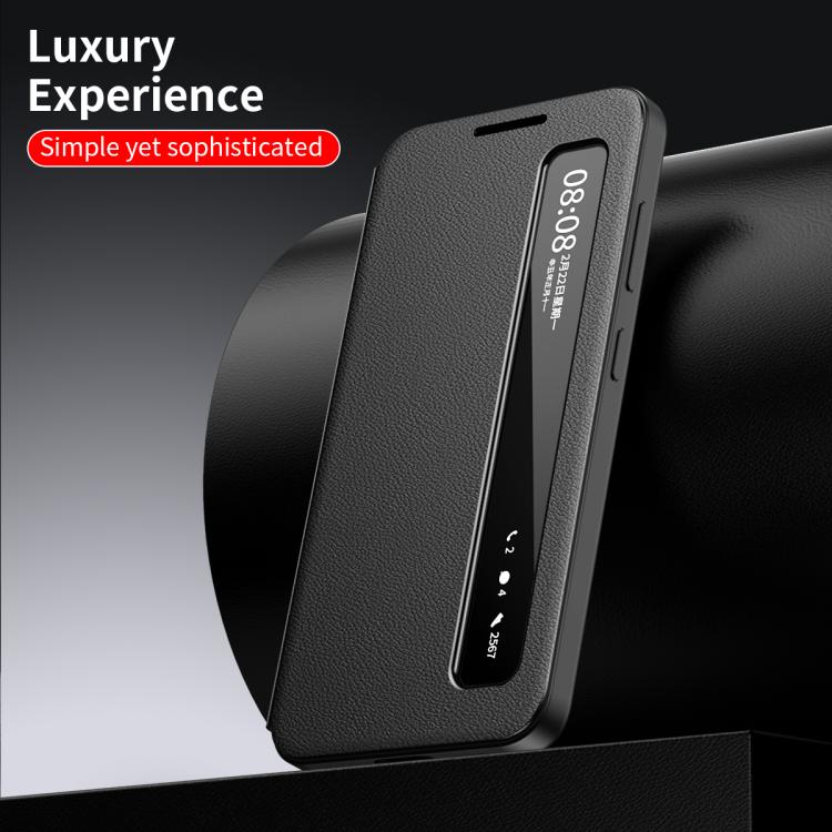 Custodia per telefono in pelle con finestra Smart View, For Galaxy A57 5G, For Galaxy A27 5G, For Galaxy A17 5G, For Galaxy Z Fold7 5G, For Galaxy S25 Edge 5G, For Galaxy A56 5G