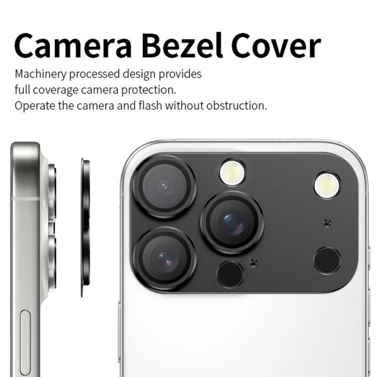 Pellicola protettiva per obiettivo in metallo a copertura totale Kalebol Instant 17 Pro Max, For iPhone 16 Pro Max, For iPhone 16 Pro, For iPhone 15 Pro Max, For iPhone 15 Pro, For iPhone 14 Pro, For iPhone 14 Pro Max