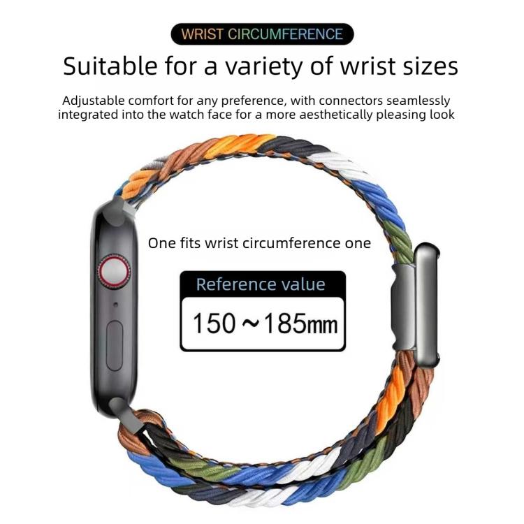 Cinturino per orologio in nylon intrecciato con fibbia magnetica in stile moderno., For Apple Watch 46mm / 49mm / 45mm / 44mm