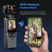 Videocamera d'azione 4K L19 con schermo touch da 1,69 pollici e connettività Wi-Fi, stabilizzazione dell'immagine e funzione VLOG, fotocamera tascabile., L19