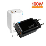 Caricabatterie PD47 da 100 W GaN PD Type-C, compatibile con protocollo QC3.0 USB, spina europea., EU Plug