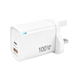 Caricabatterie PD47 da 100 W GaN PD Type-C, compatibile con protocollo QC3.0 USB, spina UK., UK Plug