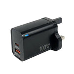 Caricabatterie PD47 da 100 W GaN PD Type-C, compatibile con protocollo QC3.0 USB, spina UK., UK Plug