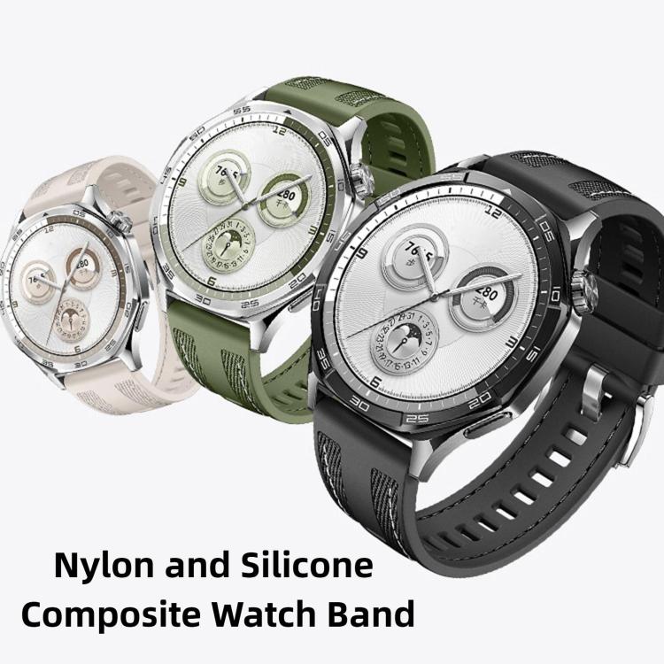 Cinturino per orologio in nylon composito con pulsante di sgancio rapido e gomma fluorurata., 22mm