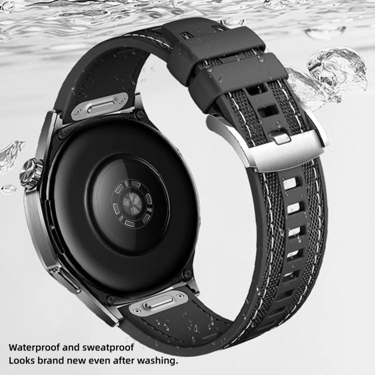 Cinturino per orologio in nylon composito con pulsante di sgancio rapido e gomma fluorurata., 22mm