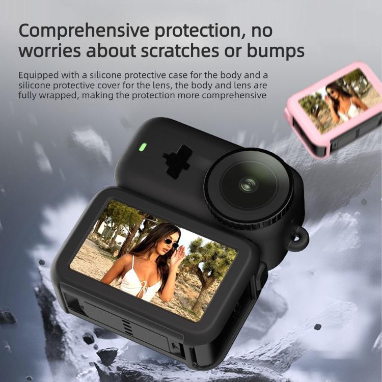 Cover protettiva antiurto in silicone 3 in 1 per modulo di trasmissione, lente e corpo, con cordino, per modulo di trasmissione, lente e corpo., For DJI Osmo Nano