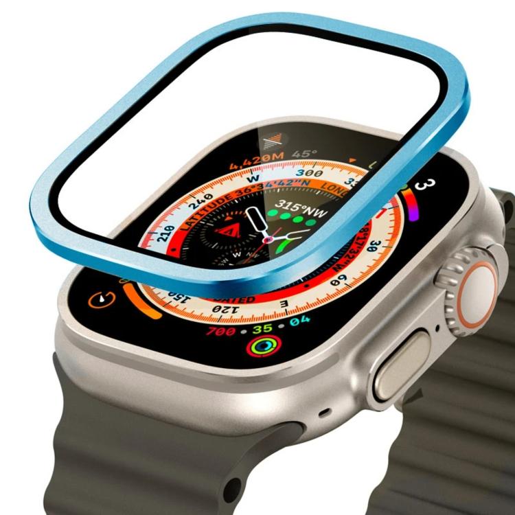 Orologio con cornice in metallo di titanio e vetro temperato., For Apple Watch Ultra 49mm