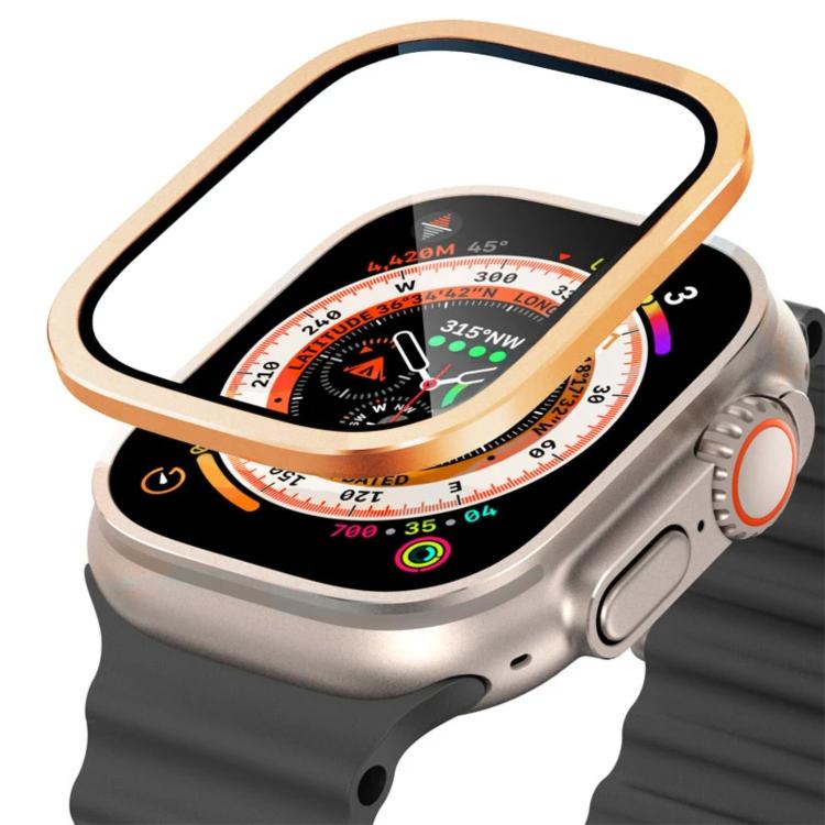 Orologio con cornice in metallo di titanio e vetro temperato., For Apple Watch Ultra 49mm