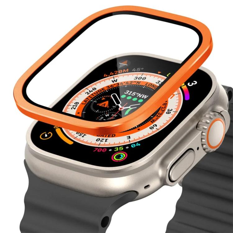 Orologio con cornice in metallo di titanio e vetro temperato., For Apple Watch Ultra 49mm