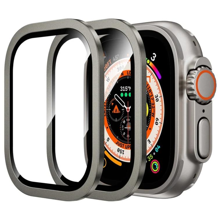 Orologio con cornice in metallo di titanio e vetro temperato., For Apple Watch Ultra 49mm