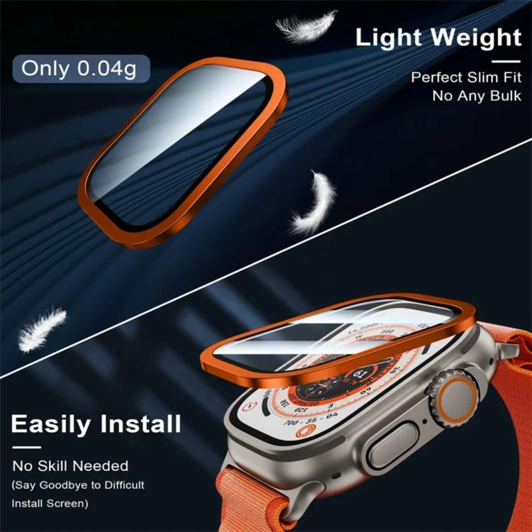 Orologio con cornice in metallo di titanio e vetro temperato., For Apple Watch Ultra 49mm