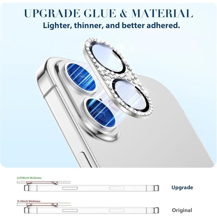 Pellicola per obiettivo fotografico Kalebol All-in-One Frosted Metal Armor Diamond-Shine, For iPhone 16, For iPhone 15 Pro Max, For iPhone 15 Pro