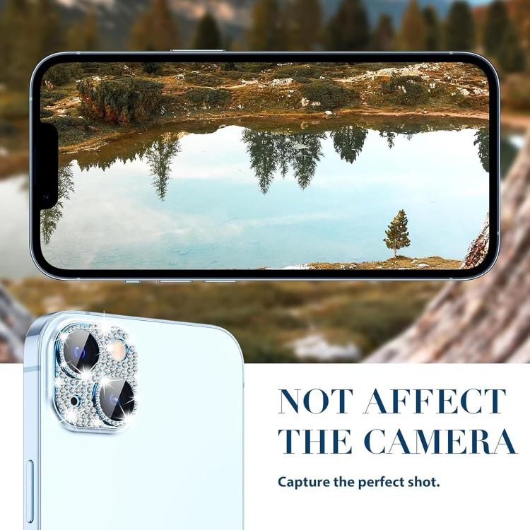 Pellicola per obiettivo fotografico Kalebol All-in-One Frosted Metal Armor Diamond-Shine, For iPhone 15 Plus, For iPhone 15, For iPhone 14 Plus