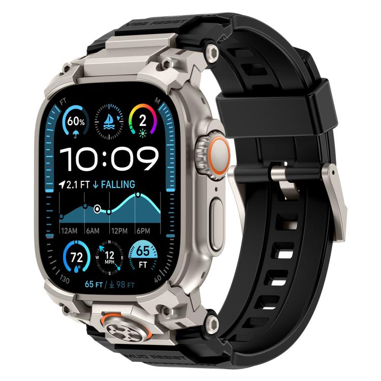 Cinturino per orologio in silicone con armatura personalizzata in metallo, For Apple Watch Ultra 3 / 2 / 1 49mm
