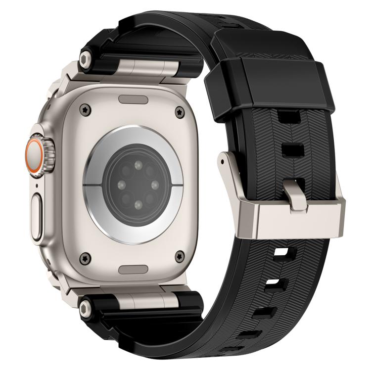 Cinturino per orologio in silicone con armatura personalizzata in metallo, For Apple Watch Ultra 3 / 2 / 1 49mm