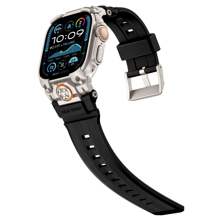 Cinturino per orologio in silicone con armatura personalizzata in metallo, For Apple Watch Ultra 3 / 2 / 1 49mm
