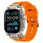 Cinturino per orologio in silicone con armatura personalizzata in metallo, For Apple Watch Ultra 3 / 2 / 1 49mm