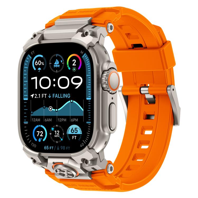 Cinturino per orologio in silicone con armatura personalizzata in metallo, For Apple Watch Ultra 3 / 2 / 1 49mm