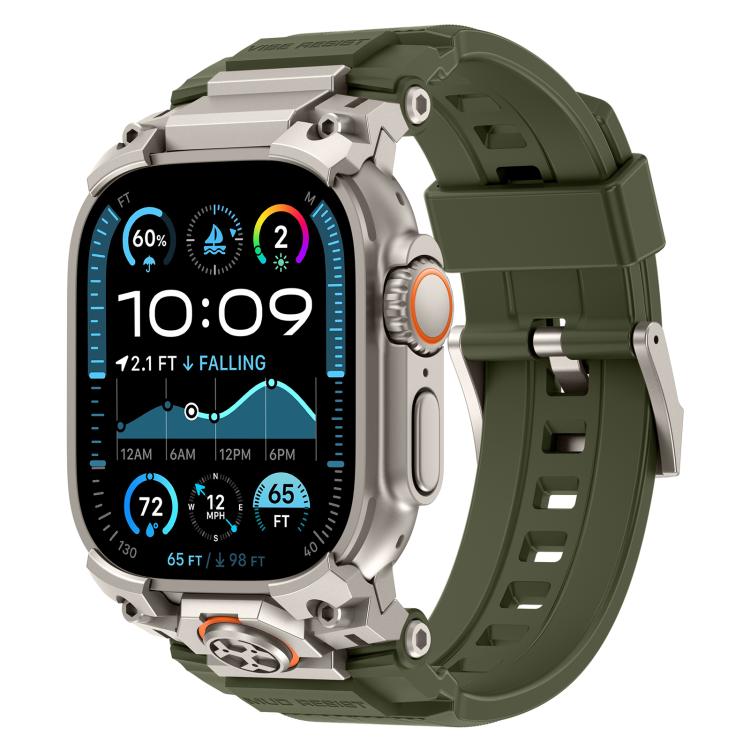 Cinturino per orologio in silicone con armatura personalizzata in metallo, For Apple Watch Ultra 3 / 2 / 1 49mm