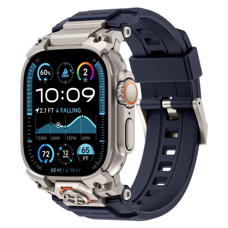 Cinturino per orologio in silicone con armatura personalizzata in metallo, For Apple Watch Ultra 3 / 2 / 1 49mm