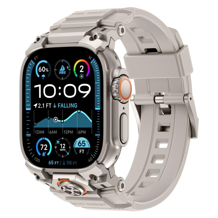 Cinturino per orologio in silicone con armatura personalizzata in metallo, For Apple Watch Ultra 3 / 2 / 1 49mm