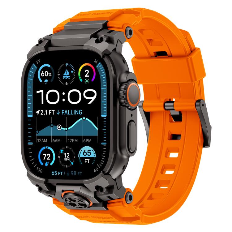 Cinturino per orologio in silicone con armatura personalizzata in metallo, For Apple Watch Ultra 3 / 2 / 1 49mm