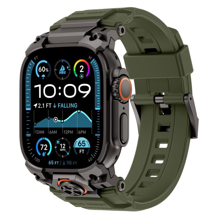 Cinturino per orologio in silicone con armatura personalizzata in metallo, For Apple Watch Ultra 3 / 2 / 1 49mm
