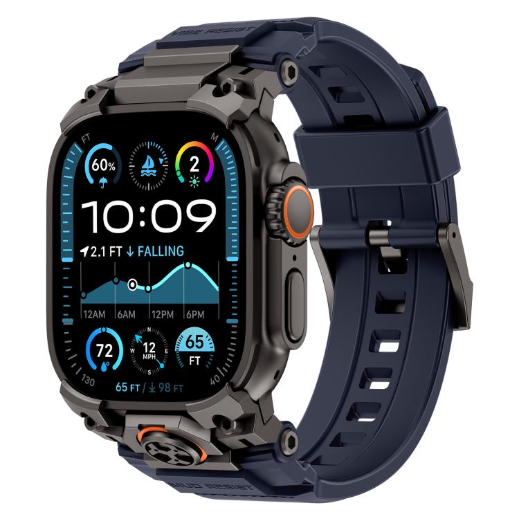 Cinturino per orologio in silicone con armatura personalizzata in metallo, For Apple Watch Ultra 3 / 2 / 1 49mm