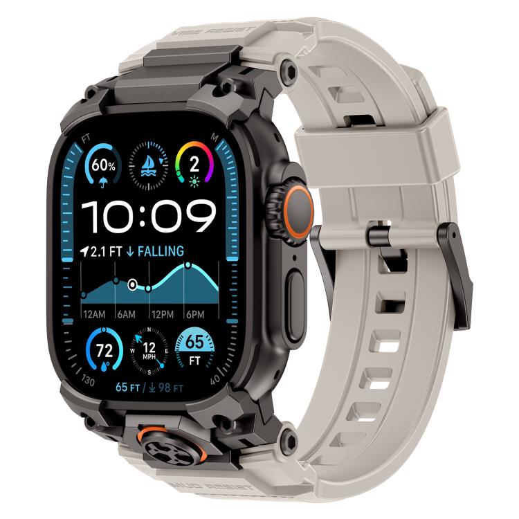 Cinturino per orologio in silicone con armatura personalizzata in metallo, For Apple Watch Ultra 3 / 2 / 1 49mm
