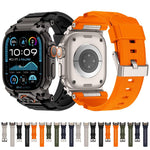 Cinturino per orologio in silicone con armatura personalizzata in metallo, For Apple Watch Ultra 3 / 2 / 1 49mm